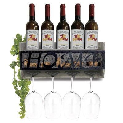 Hansmartin 5 Bottle Wall Mounted Wine Bottle Rack in Grey by Gracie Oaks
