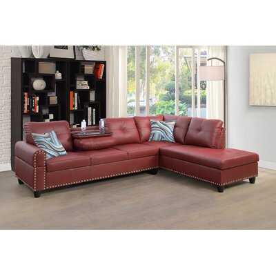 Mascotte 97" Wide Faux Leather Sofa & Chaise by Red Barrel Studio