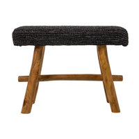 Sophie 25"L x 18"H Upholstered Stool w Wood Legs