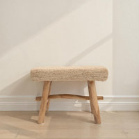 Sophie 25"L x 18"H Upholstered Stool w Wood Legs by Rowena Interiors