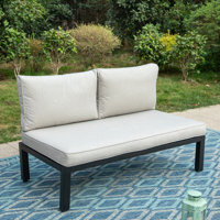 26" Wide Outdoor Patio Sofa with Cushions by Wade Logan