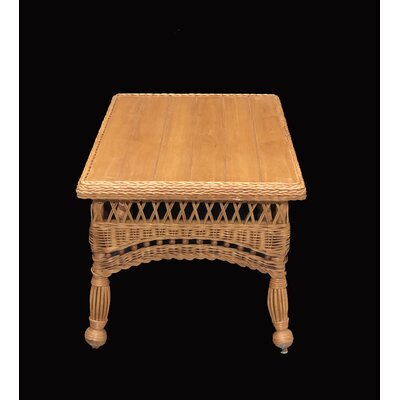 Rectangular Rattan Coffee Table With Wooden Top by Bayou Breeze