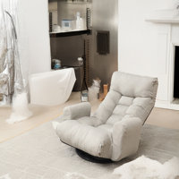 Trule Adjustable Reclining Ergonomic Floor Game Chair in Cement Gray by Trule