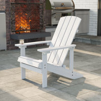 Bergenfield Plastic Adirondack Chair Weather Resistant Chair for Backyard Deck by Rosecliff Heights