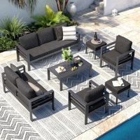 Charlsa Metal 9 - Person Seating Group with Cushions