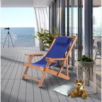 Moeteus Folding Deck Chair with Cushion by Arlmont & Co.