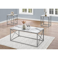 Table Set, 3pcs Set, Coffee, End, Side, Accent, Living Room, Metal by Ebern Designs