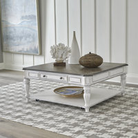 Colchester Oversized Square Cocktail Table w/ 1 Drawer & Casters by Laurel Foundry Modern Farmhouse