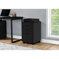 File Cabinet, Rolling Mobile, Storage Drawers, Printer Stand, Office, Work, Laminate by Inbox Zero