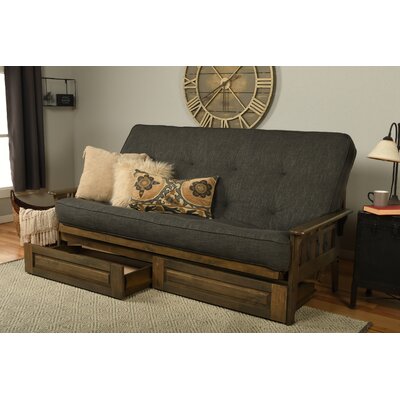 Stratford Queen 87" Wide Futon Frame and Mattress with Drawer Set by The Twillery Co.