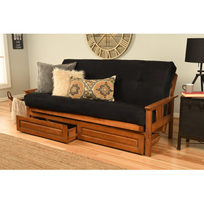 Stratford Full-Size Futon Frame Includes Storage Drawers and Mattress by The Twillery Co.