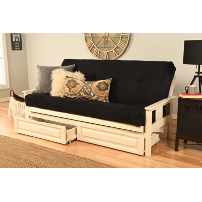 Stratford Full-Size Futon Frame Includes Storage Drawers and Mattress