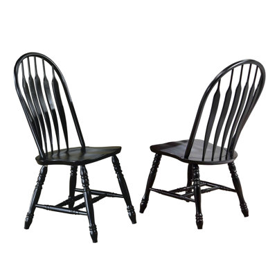 Azizi Solid Wood Windsor Back Side Chair by One Allium Way
