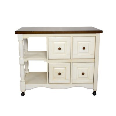 Littoral 4 Drawer 2 Shelf Kitchen Cart by Alcott Hill