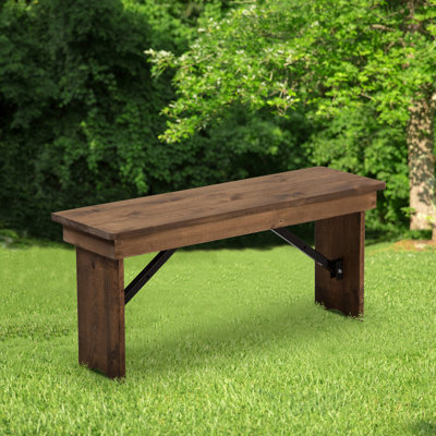 Dejon 40" x 12" Commercial Grade Rustic Solid Pine Folding Bench by Flash Furniture by The Twillery Co.