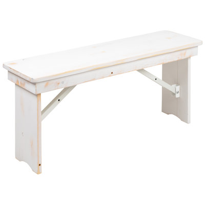 Dejon 40" x 12" Commercial Grade Rustic Solid Pine Folding Bench by Flash Furniture by The Twillery Co.
