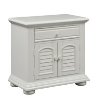 Alvy 1 Drawer Nightstand - White by Beachcrest Home