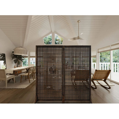 72" W X 72" H Solid Wood Screen With Stand by Porpora