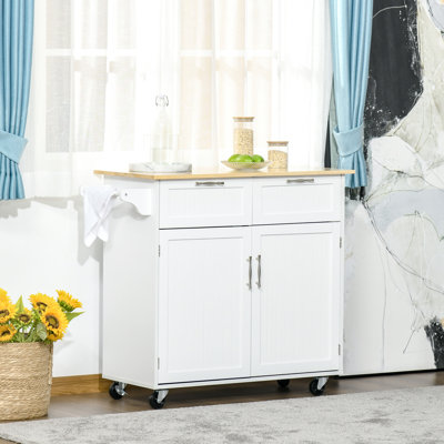 Kohr Kitchen Island with Top and Locking Wheels by Three Posts
