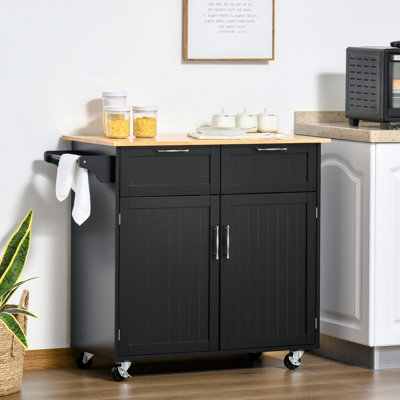 Kohr Kitchen Island with Top and Locking Wheels by Three Posts