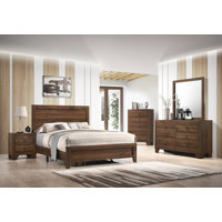 Jahnyia Cherry Brown Panel Bedroom Set Special 4 Bed Dresser Mirror Nightstand by Winston Porter