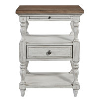 Harlowe 1 Drawer Nightstand w/ Pull Out Drink Shelf & Storage by Sand & Stable