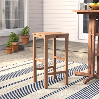 Clegg 30" Teak Patio Bar Stool by George Oliver