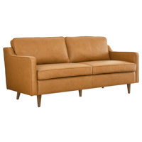 Modway Impart Mid-century Modern Top-grain Leather Sofa by Modway