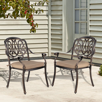 Virdi Patio Dining Side Chair with Cushion