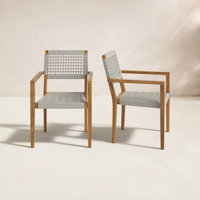 Cava Indoor/Outdoor Rope & Teak Stacking Armchairs by Joss & Main