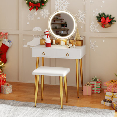 Ringold Vanity Set with Stool and Mirror by Willa Arlo Interiors