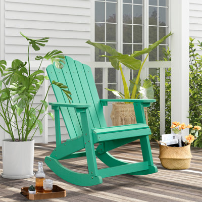 Aweys Rocking Adirondack Chair by Rosecliff Heights