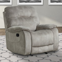 40" Upholstered Manual Glider Recliner with Pillow Top Arms