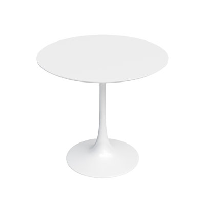 Kimetra 31.5" Round Cafe Indoor Table with Faux Marble Top and All Steel Pedestal Base by Ivy Bronx