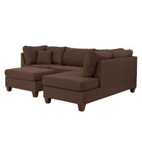 Sylko 3 - Piece Upholstered Reversible Sectional with Ottoman by Latitude Run
