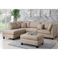 Sylko 3 - Piece Upholstered Reversible Sectional with Ottoman by Latitude Run