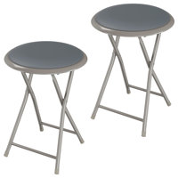 Adenike Folding Bar Stools - Heavy-Duty 18-Inch Stool - 225lb Capacity and Padded Seats