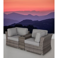 Wapping Wicker Fully Assembled 2 - Person Seating Group with Cushions