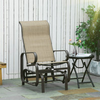 Yessenia Outdoor Glider Chair, Gliders for Outside Patio with Smooth Rocking Mechanism and Lightweight Construction for Backyard by Sol 72 Outdoor
