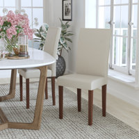 Arruda Upholstered Parsons Chairs-Panel Stitching by Willa Arlo Interiors