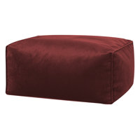 Mattox 25" Wide Velvet Rectangle Pouf Ottoman by Trule