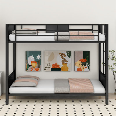 Bunk Bed Modern Style Steel Frame Bunk Bed With Safety Rail by Mason & Marbles