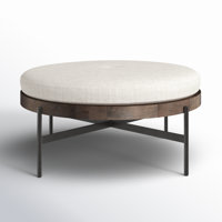 Madeline 39" Round Upholstered Ottoman by Joss & Main