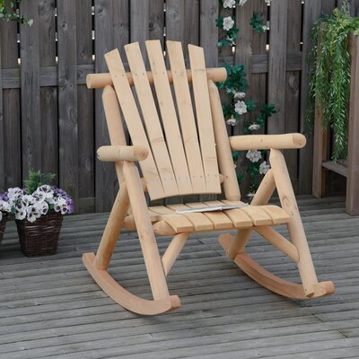 Aspers Solid Wood Rocking Adirondack Chair by Rosecliff Heights