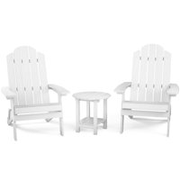 Bowlus Plastic Folding Adirondack Chair with Table by Rosecliff Heights