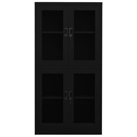 Office Cabinet Storage Cabinet for Office Steel and Tempered Glass by Inbox Zero