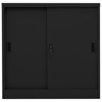 Office Cabinet with Sliding Door 35.4" x 15.7" x 35.4" Steel by Inbox Zero