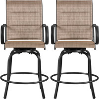 Patio Swivel Texteline Quick-dry Foam Padded Outdoor Bar Stools with High Back by Red Barrel Studio