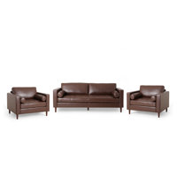 Bradli 3 Piece Faux Leather Living Room Set by Wade Logan