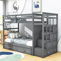 Danamarie Twin over Twin 4 Drawer Standard Bunk Bed with Trundle by Harriet Bee by Harriet Bee